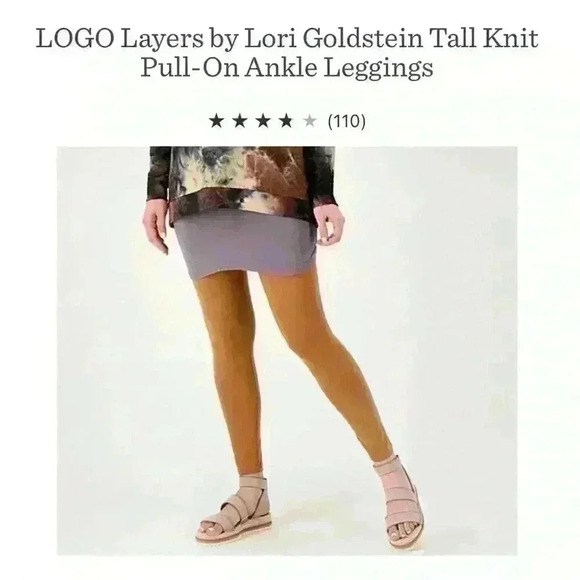 LOGO Layers by Lori Goldstein Tall Knit Pull-On Ankle Leggings Med TALL A468320 - Picture 1 of 10